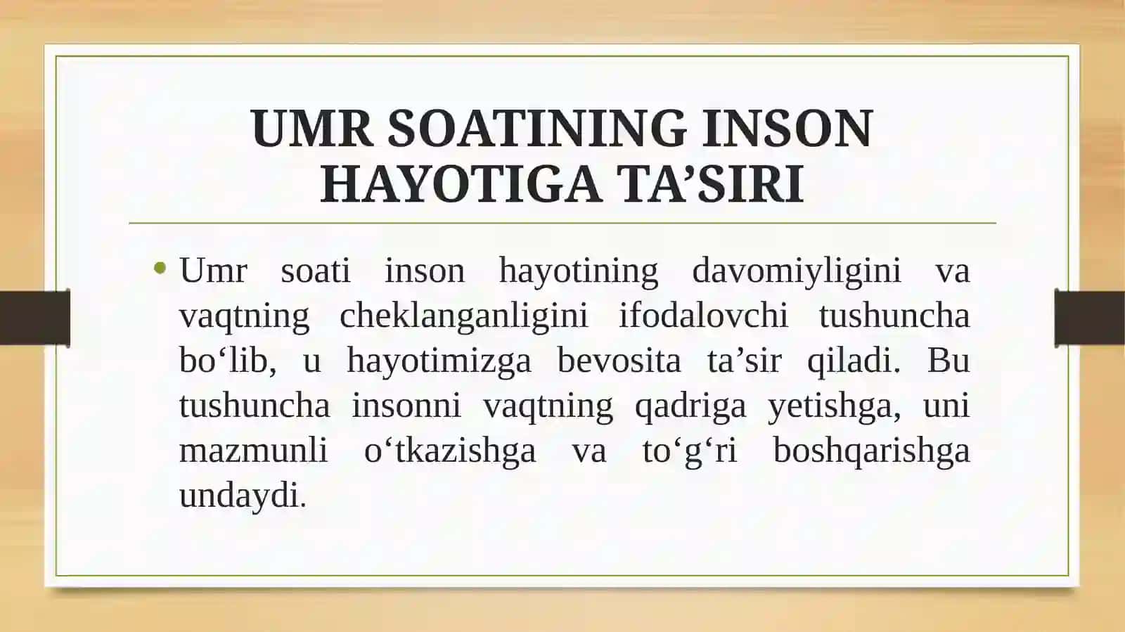 Umr soati tushunchasining ma'nosi va mohiyat 4