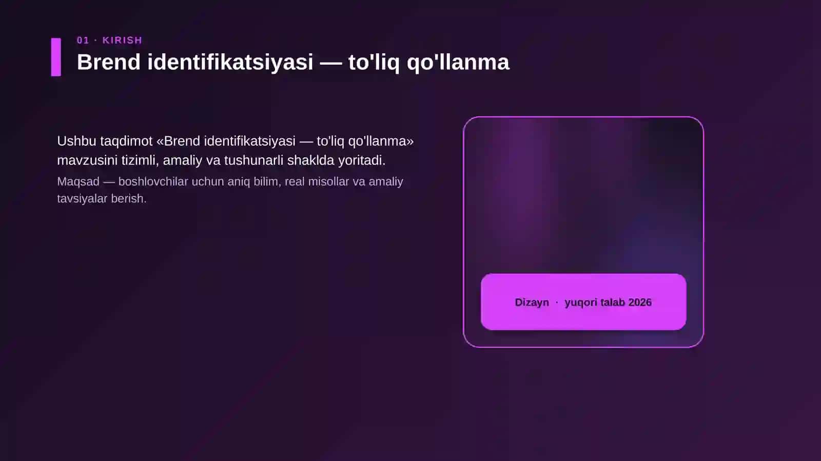 Brend identifikatsiyasi — to'liq qo'llanma 4