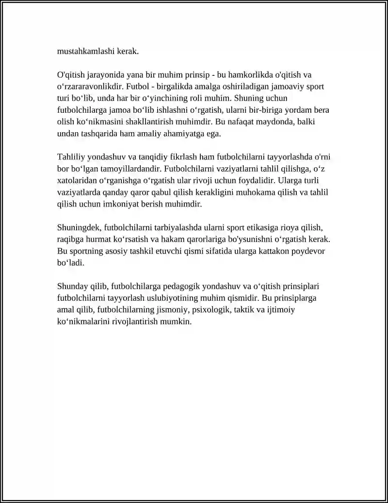 FUTBOLCHILARNI TAYYORLASH USLUBIYOTI 4