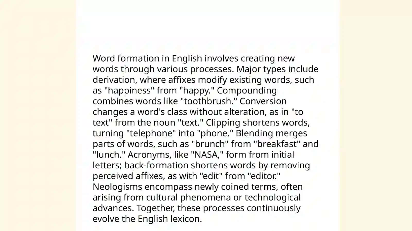 The classification of English vocabulary 4