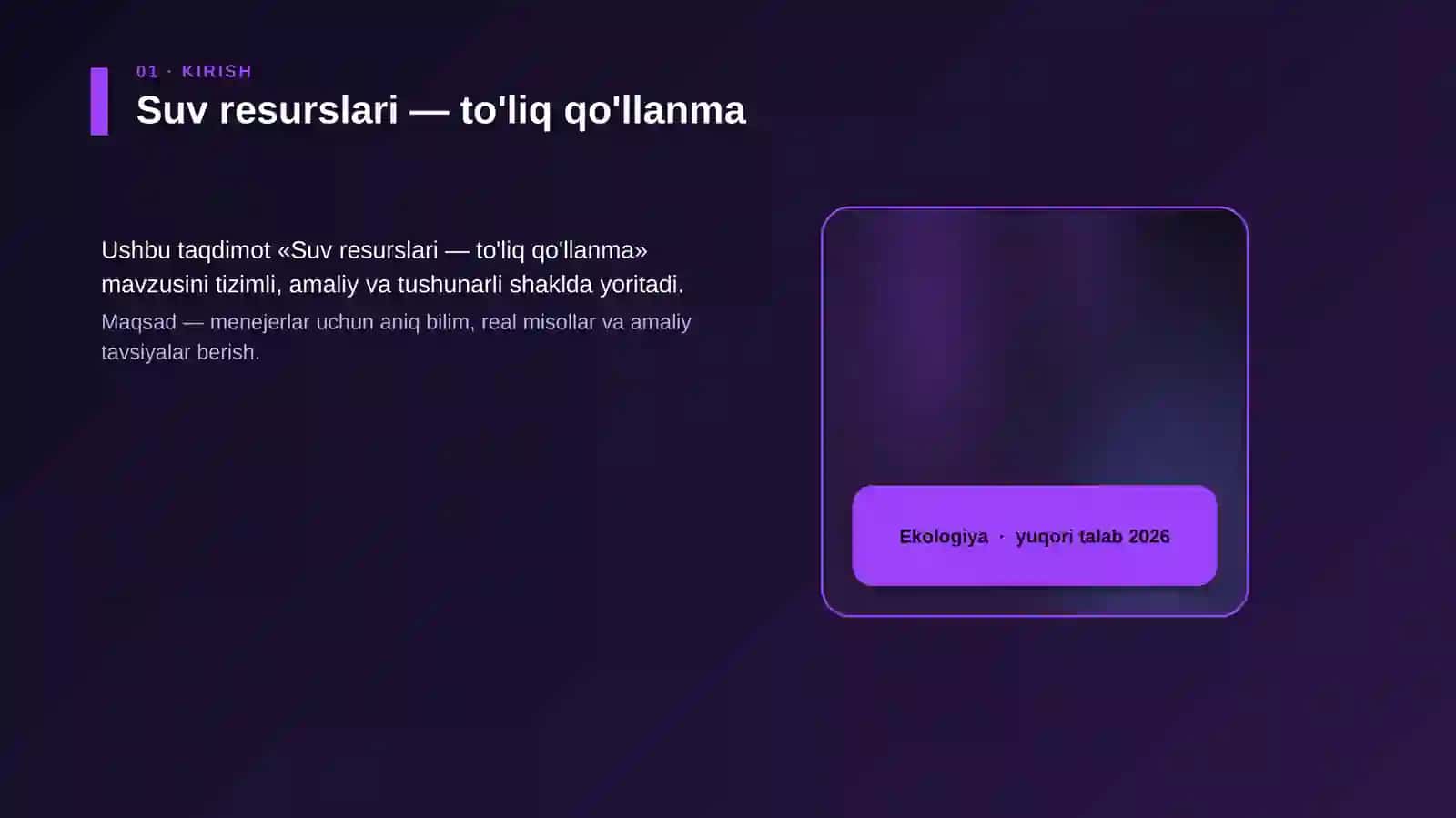 Suv resurslari — to'liq qo'llanma 4