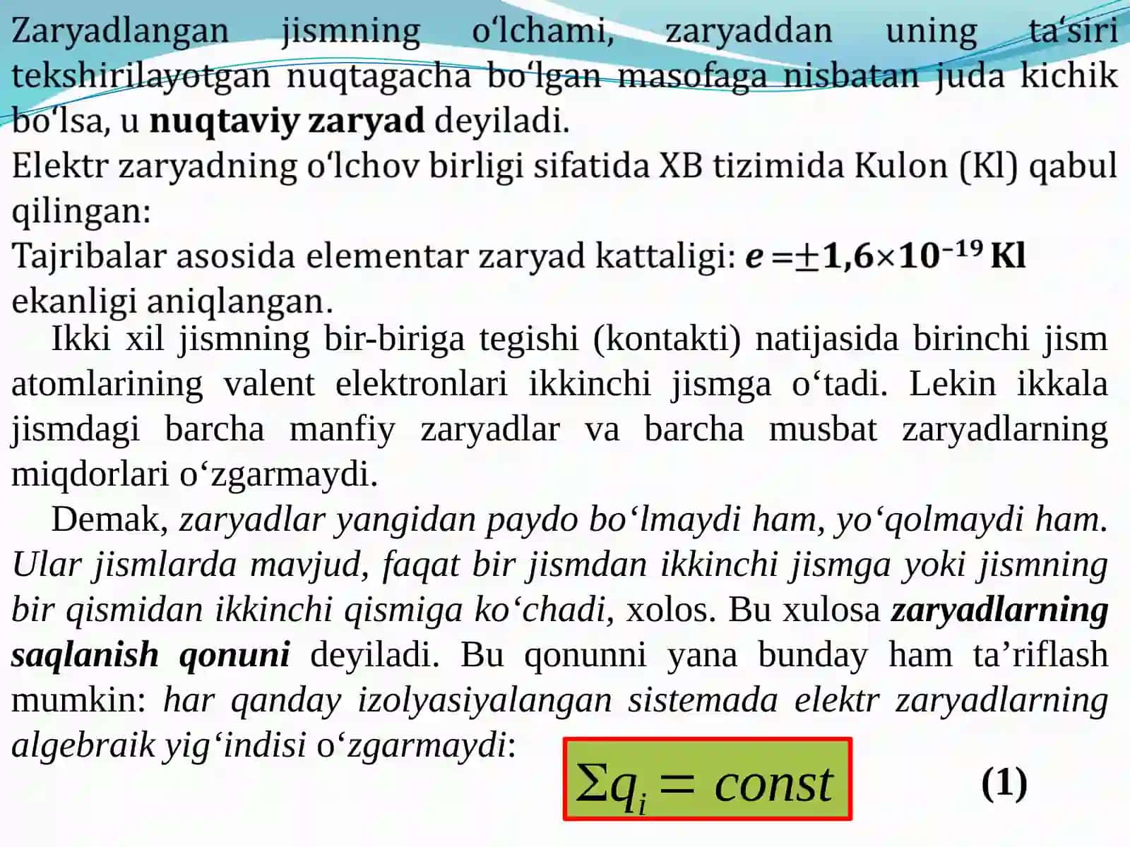 ELEKTROSTATIK MAYDON VA UNING XARAKTERISTIKASI 4