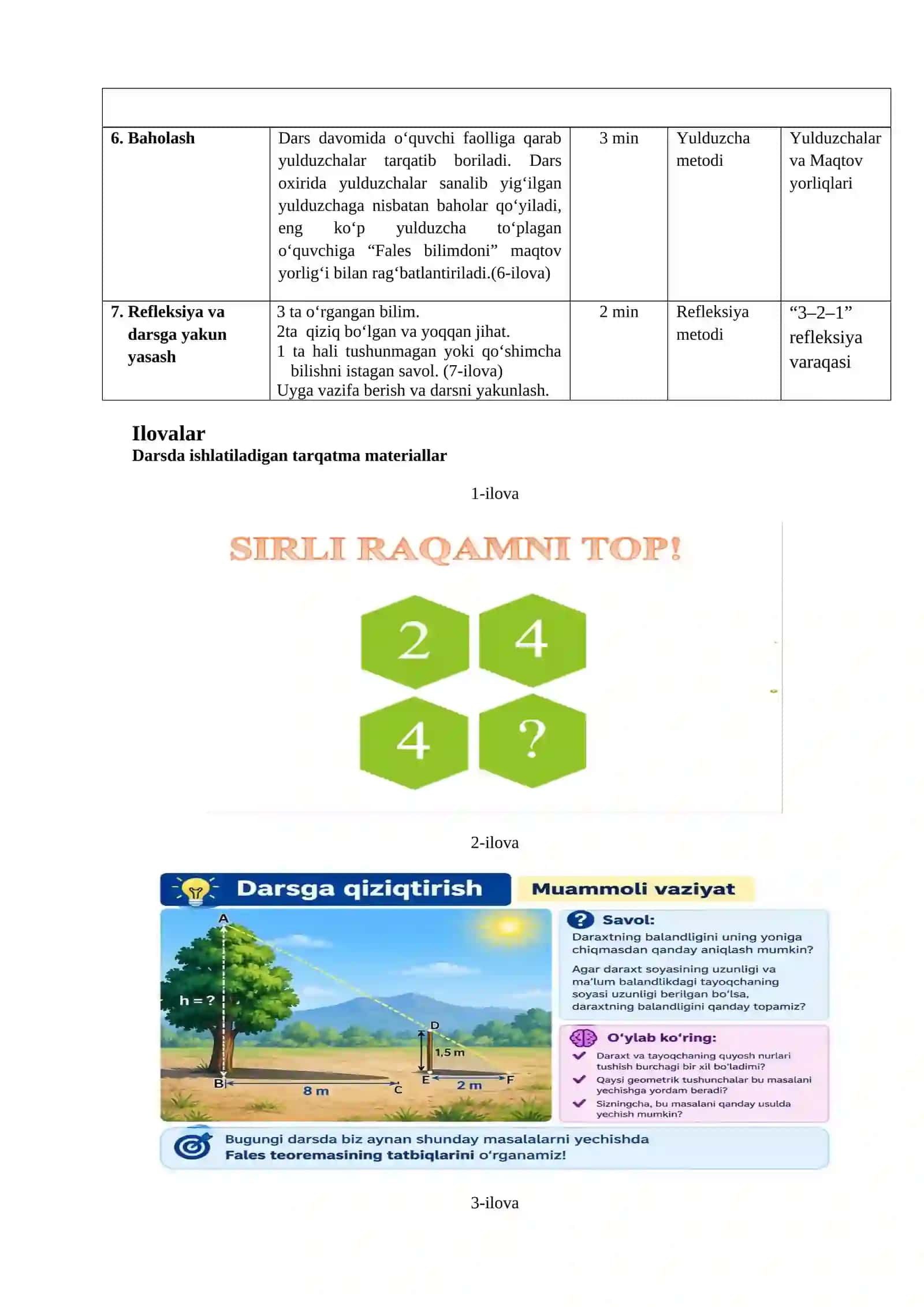 Fales teoremasi tatbiqlari (8-sinf) 4