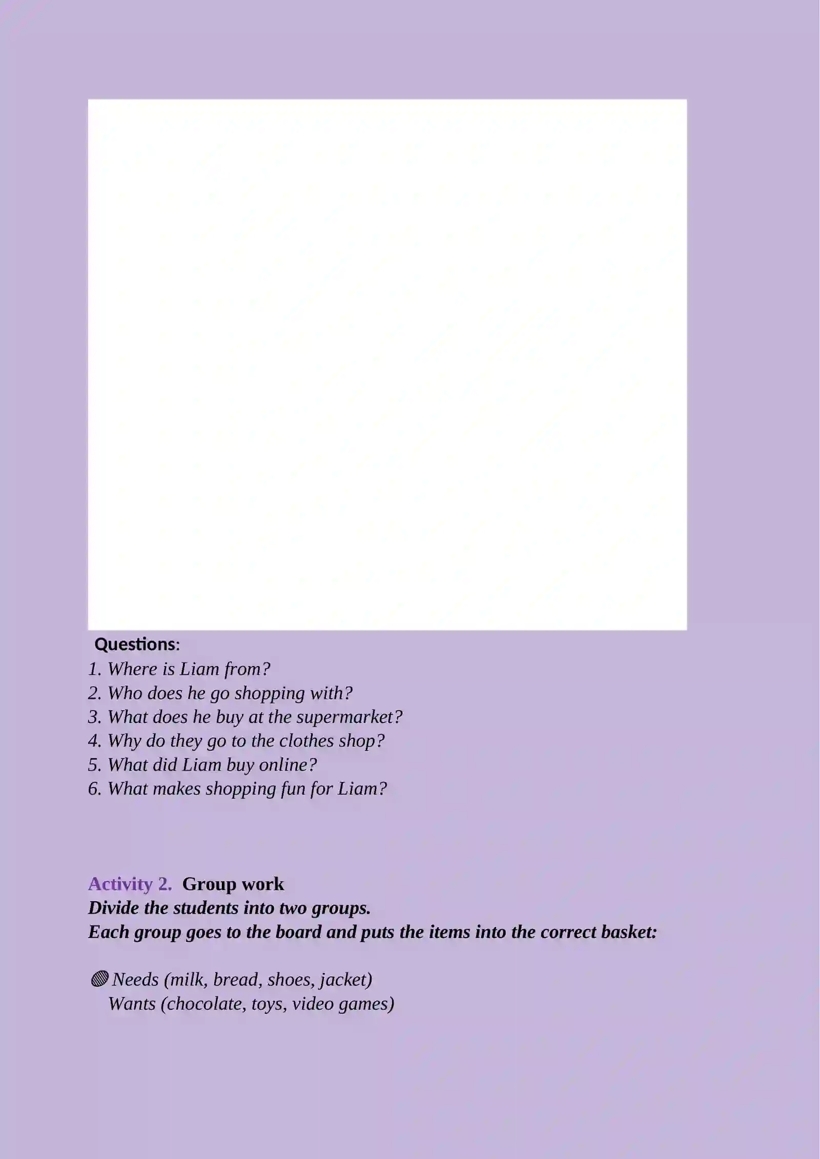 Lesson plan "Shopping" Grade-7 4