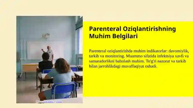 Jarrohlikda parenteral oziqlantirish. 4