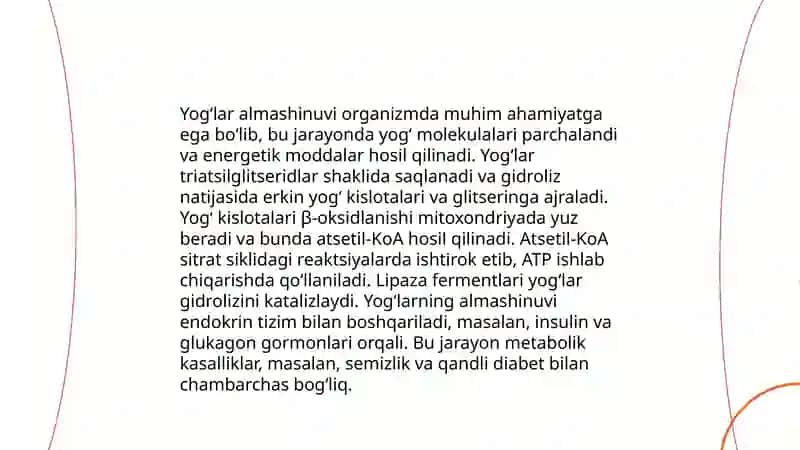 Fosfolipidlar almashinuvi va yog'lar almashinuvining buzilishi 4