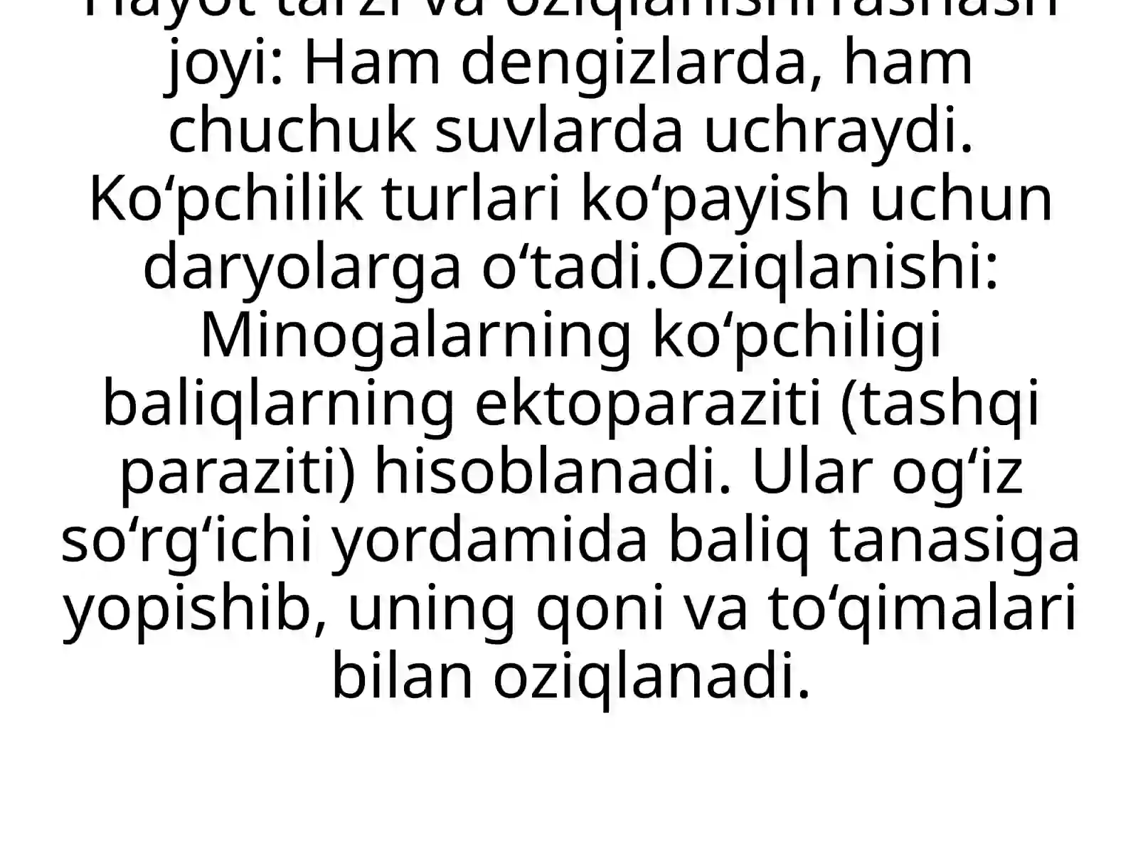 Minogalar va Miksinalar Ekologiyasi 4