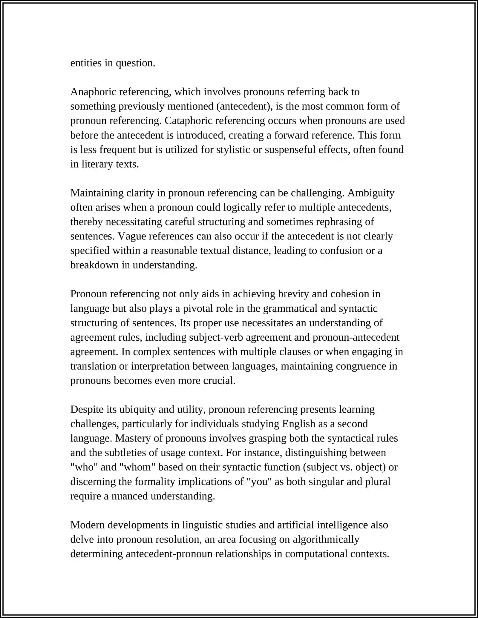 UNDERSTANDING PRONOUN REFERENCING 4