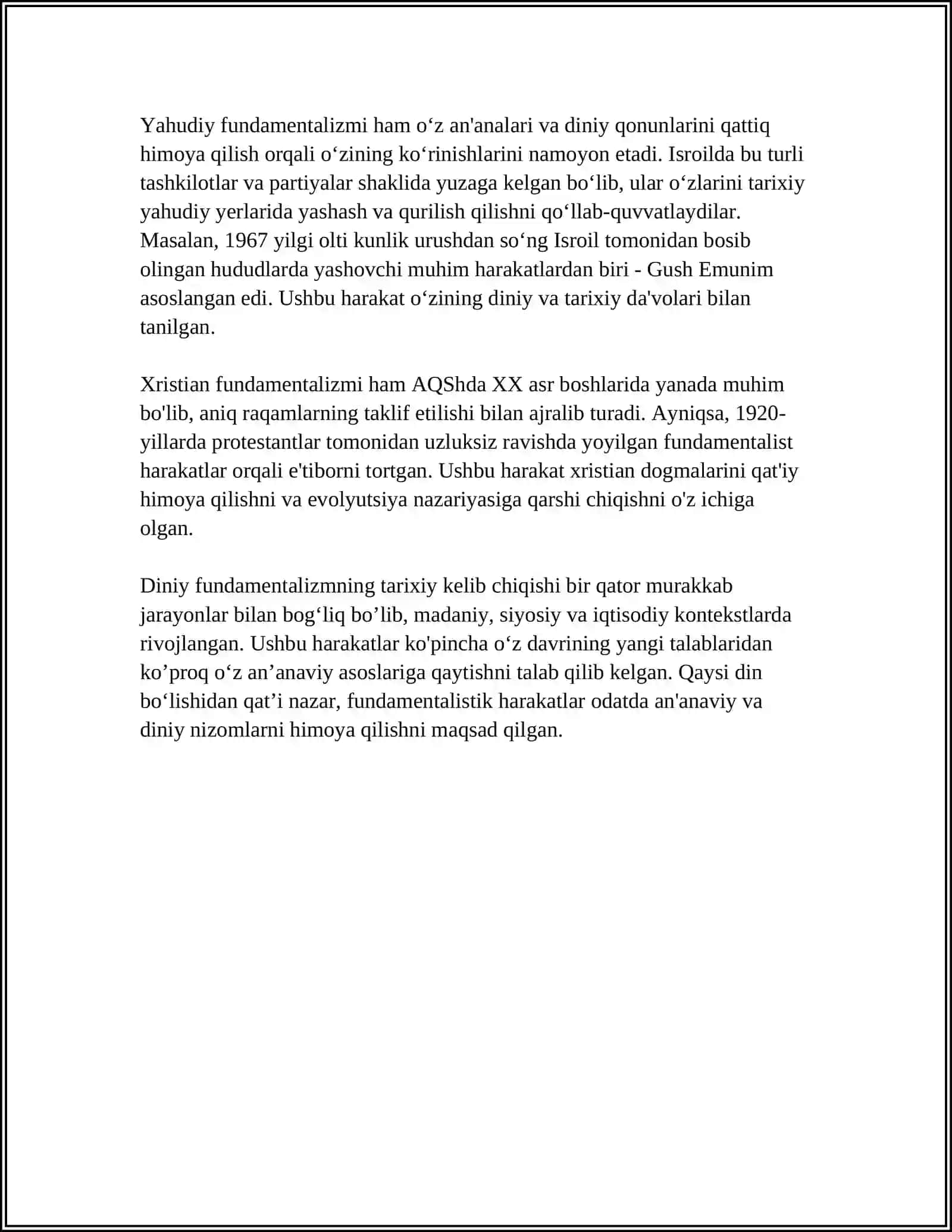 DINIY FUNDAMENTALIZMNING TARIXI VA RIVOJLANISH BOSQICHLAR 4