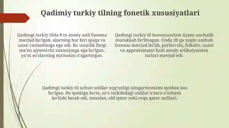 Turkiy tillarning fonetik tizimidagi oʻzgarishlar 4