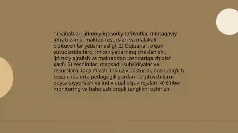 Oʻqitishning turli bosqichlarida taʼlimni individuallashtirish va tabaqalashtirish muammolari 4