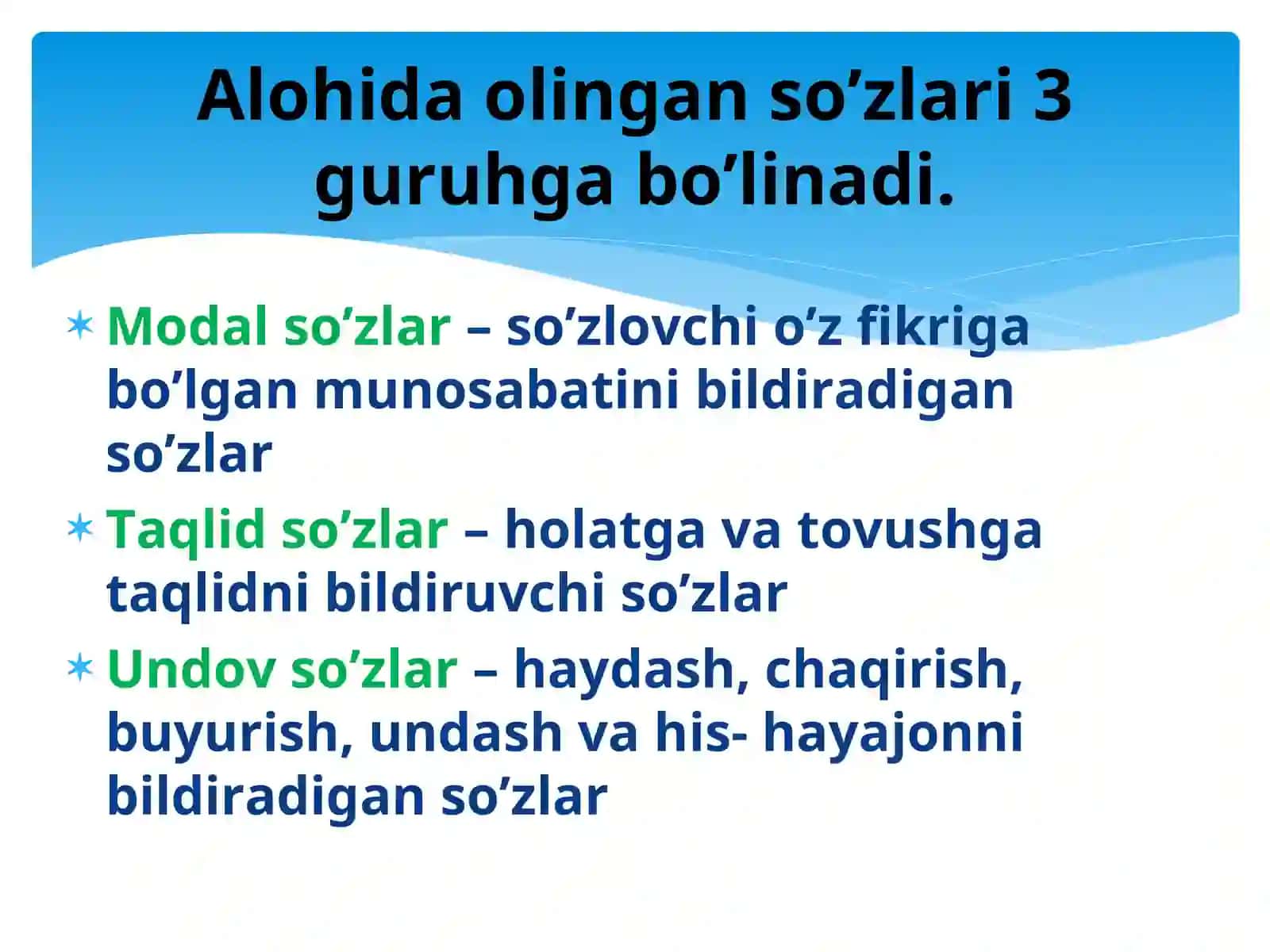 Alohida olingan so’zlar 4