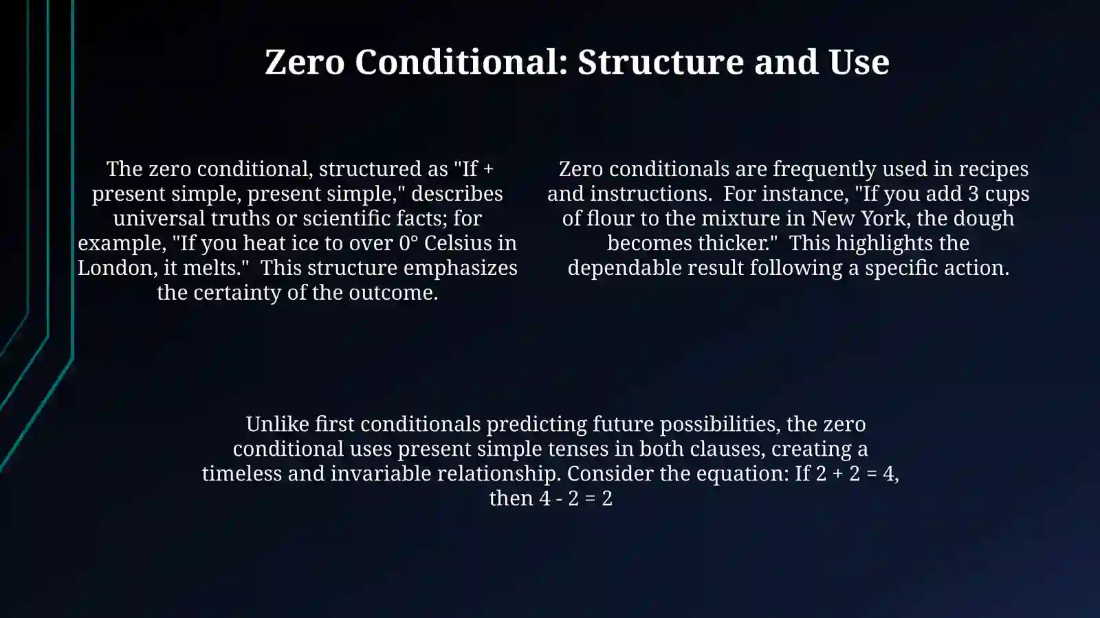 Conditionals zero and first 4