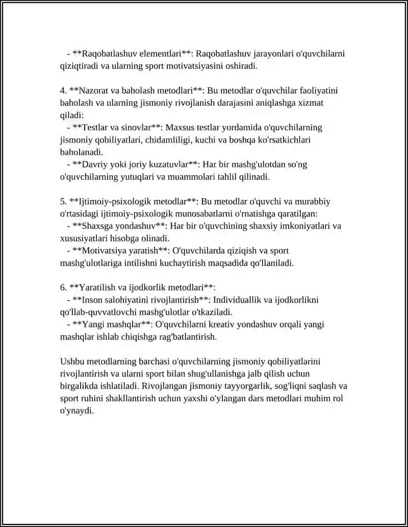 Jismoniy Tarbiya Darslarida Metodlarni Tanlash va Ularning Samardorligi 4
