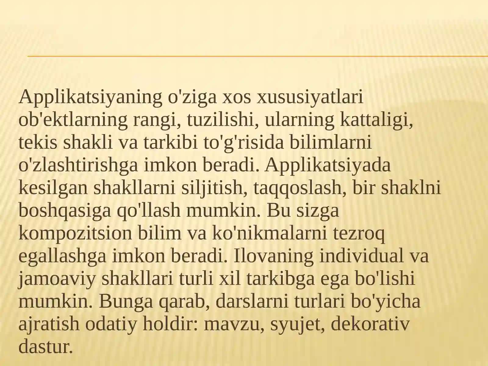 Applikatsiya amaliy san'at turi sifatida MTT da applikatsiya turlari 4