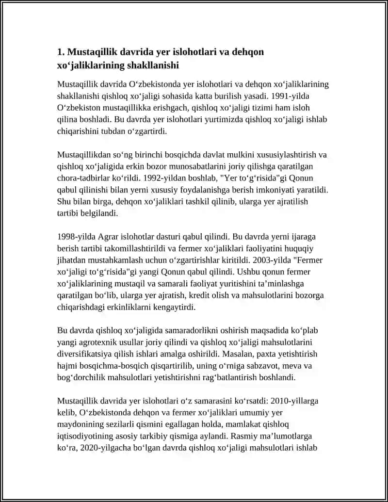 MUSTAQILLIK YILLARIDA QISHLOQ XOʻJALIGI VA SANOAT SOHASIDAGI OʻZGARISHLAR 4