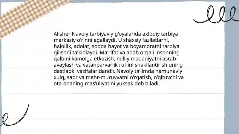 Alisher Navoiyning pedagogik qarashlari 4