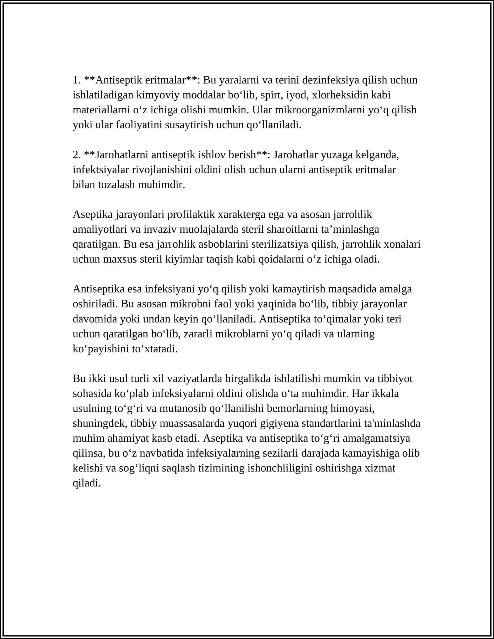 ASEPTIKA VA ANTISEPTIKA TAMOYILLARI. QOʻLLAR GIGIYENASI. QOʻLLARNI YUVISH TEXNIKASI 4