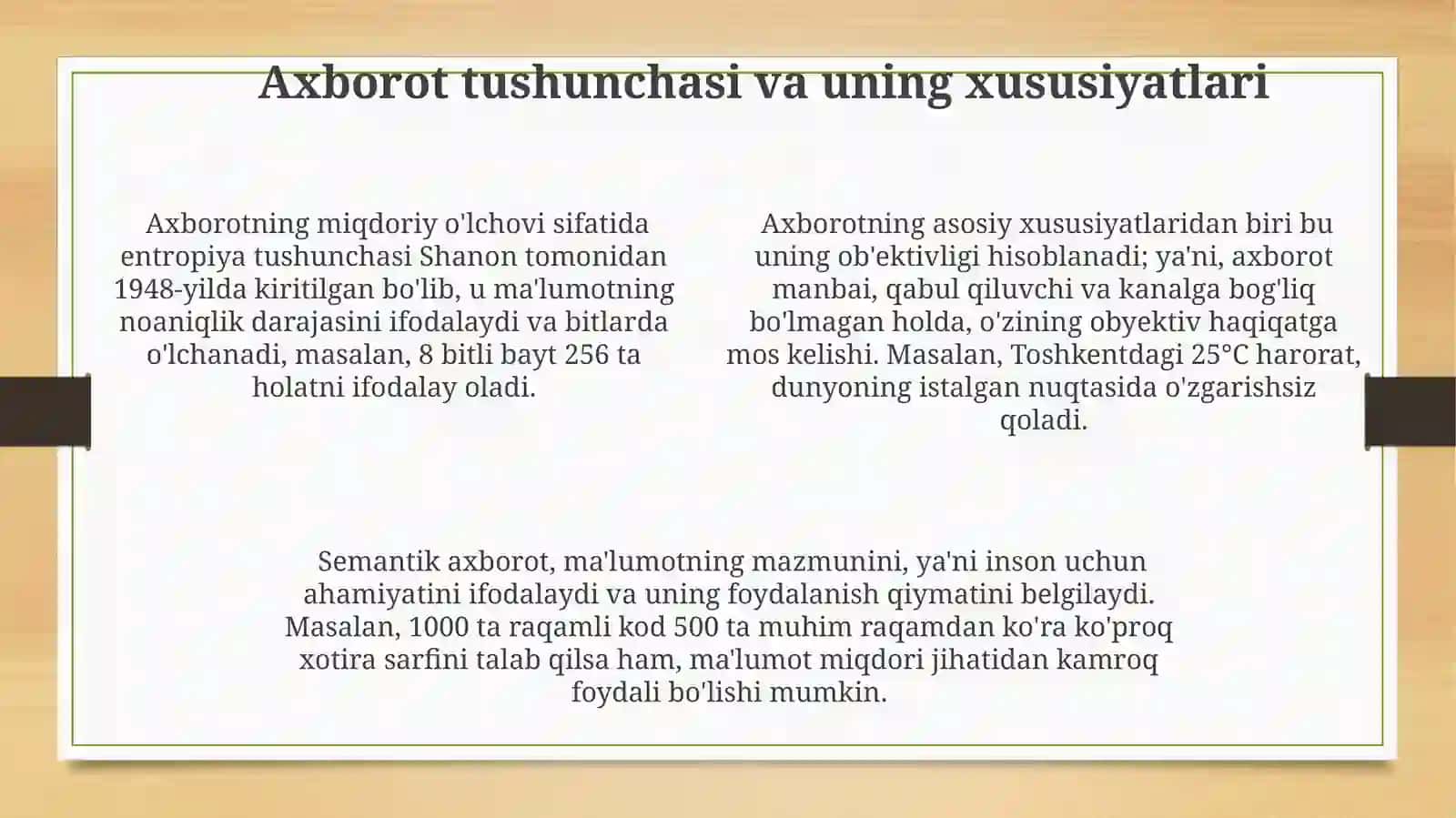 Axborot tushunchasi va zamonaviy texnologiyalar 4