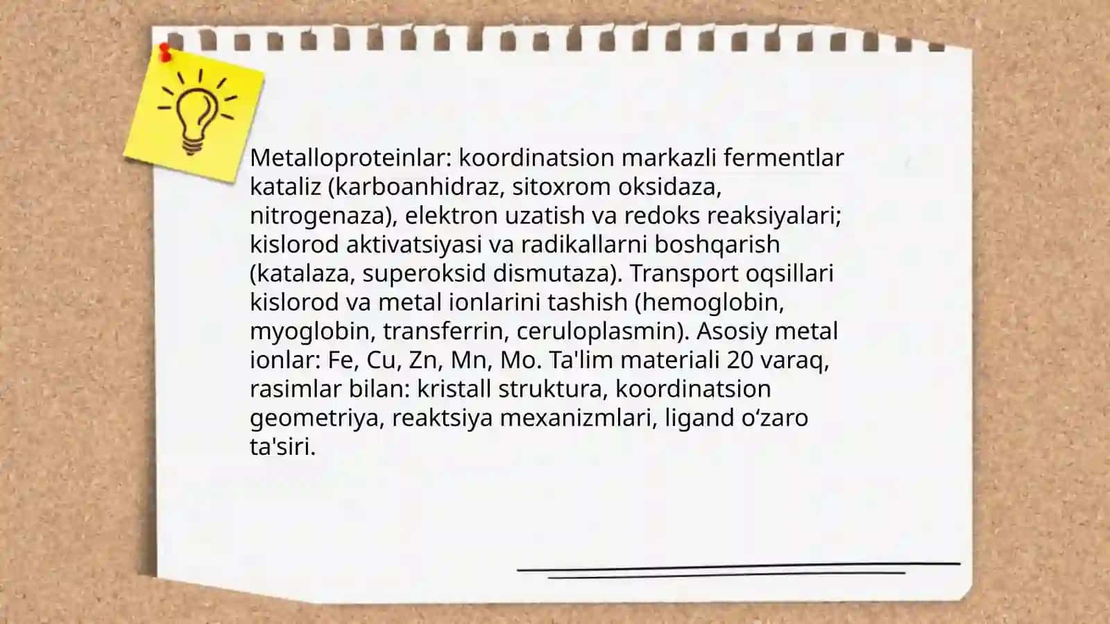 Koordinatsion birikmalarning biologik jarayonlaridagi roli 4