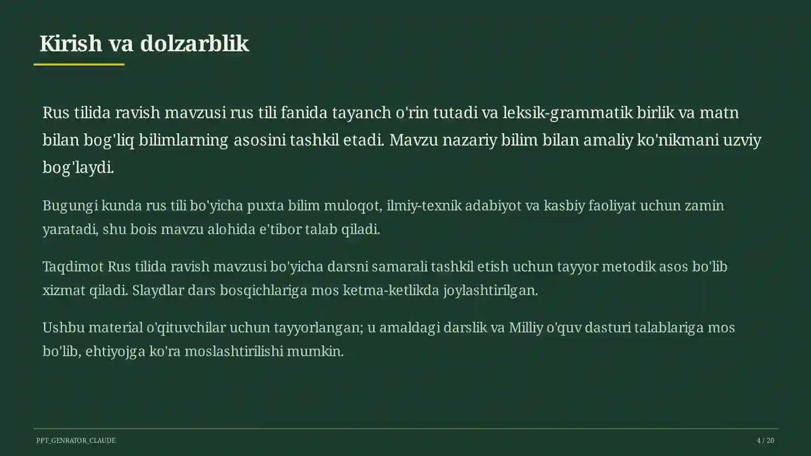 Rus tilida ravish (7-sinf) 4