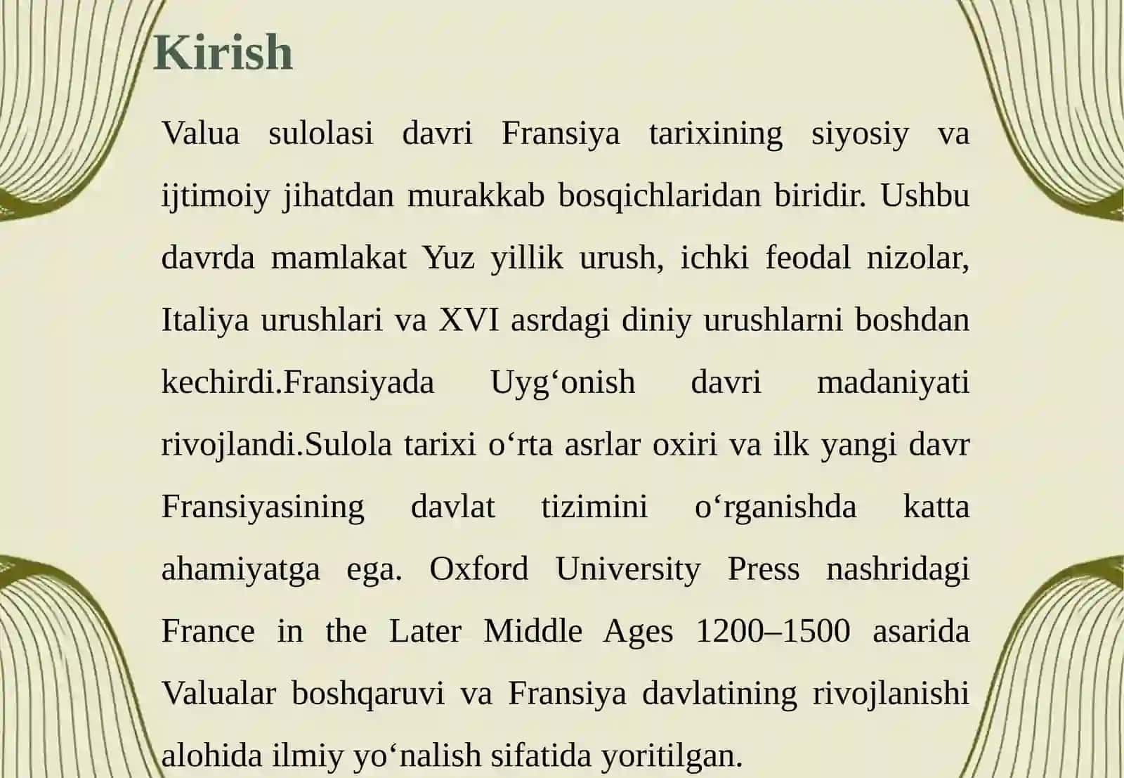 VALUA-FRANSIYA QIROLLARI SULOLASI TARIXIGA OID ILMIY TADQIQOTLAR. 4
