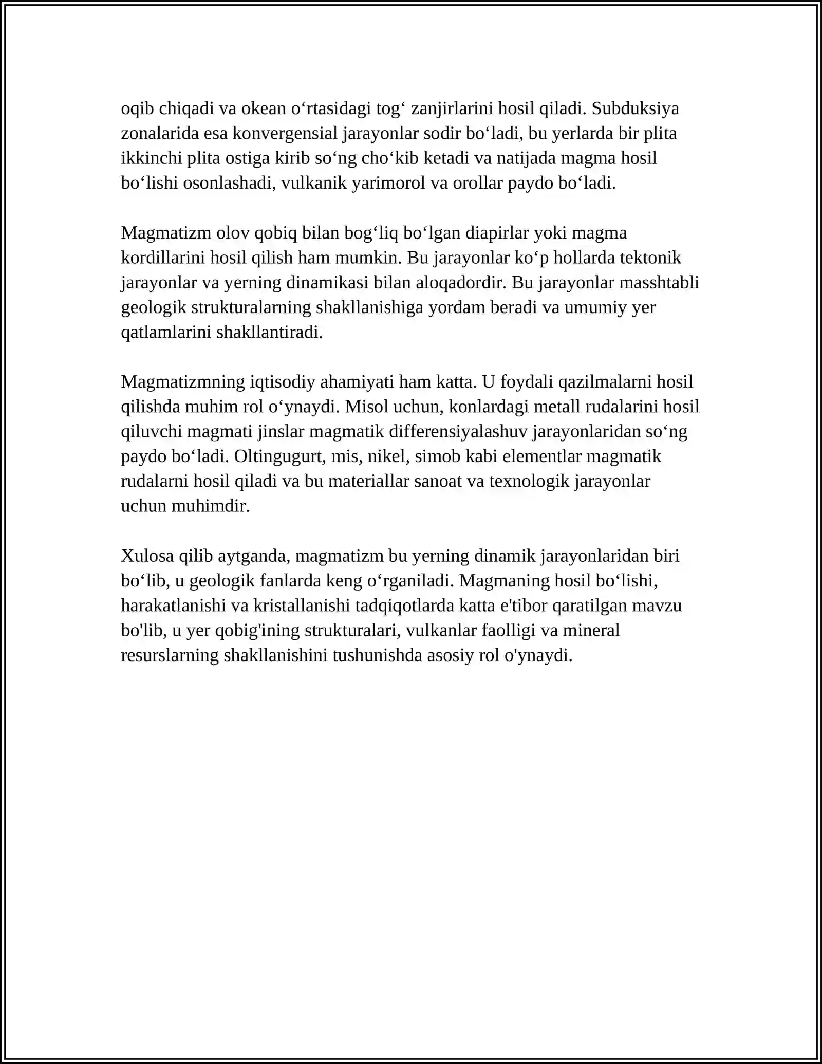 EFFUKTIV MAGMATIZM VA VULKANIZM JARAYONLARINI O'RGANISH 4
