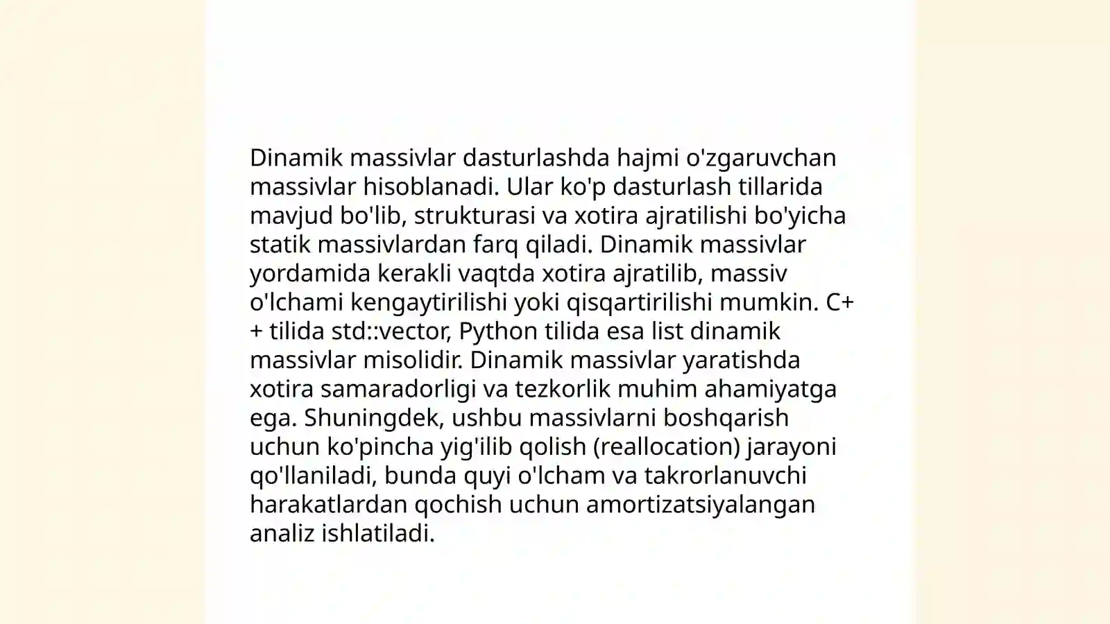 C++ da Dinamik massivlar 4