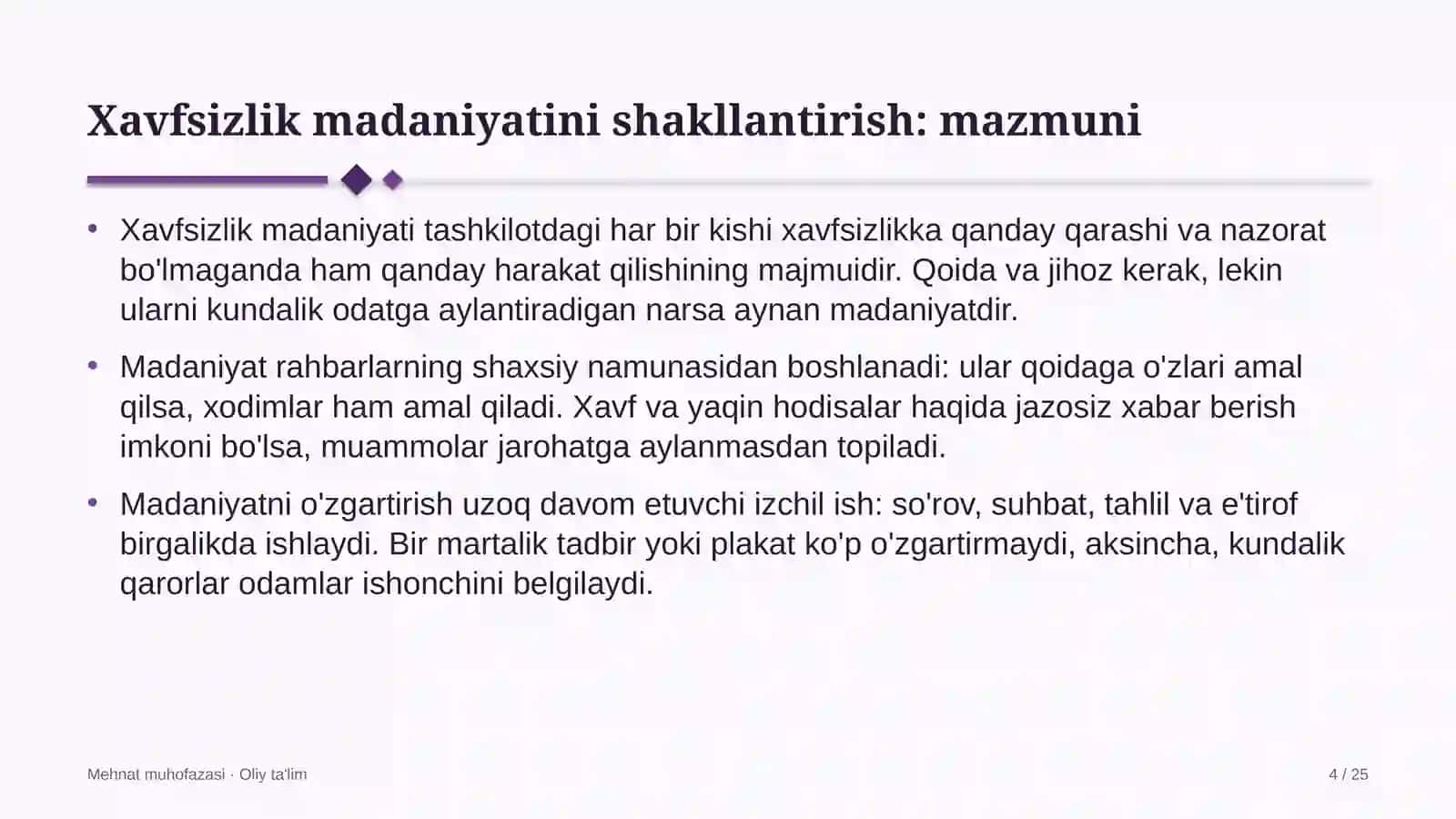 qo'riqlash xizmatlarida xavfsizlik madaniyatini shakllantirish 8237 4