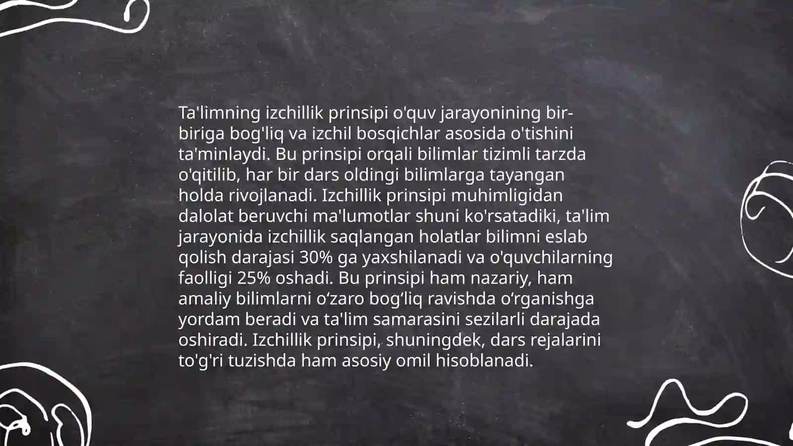 Taʼlimning tizimlilik va izchillik prinsiplarini amalga oshirish qoidalari 4
