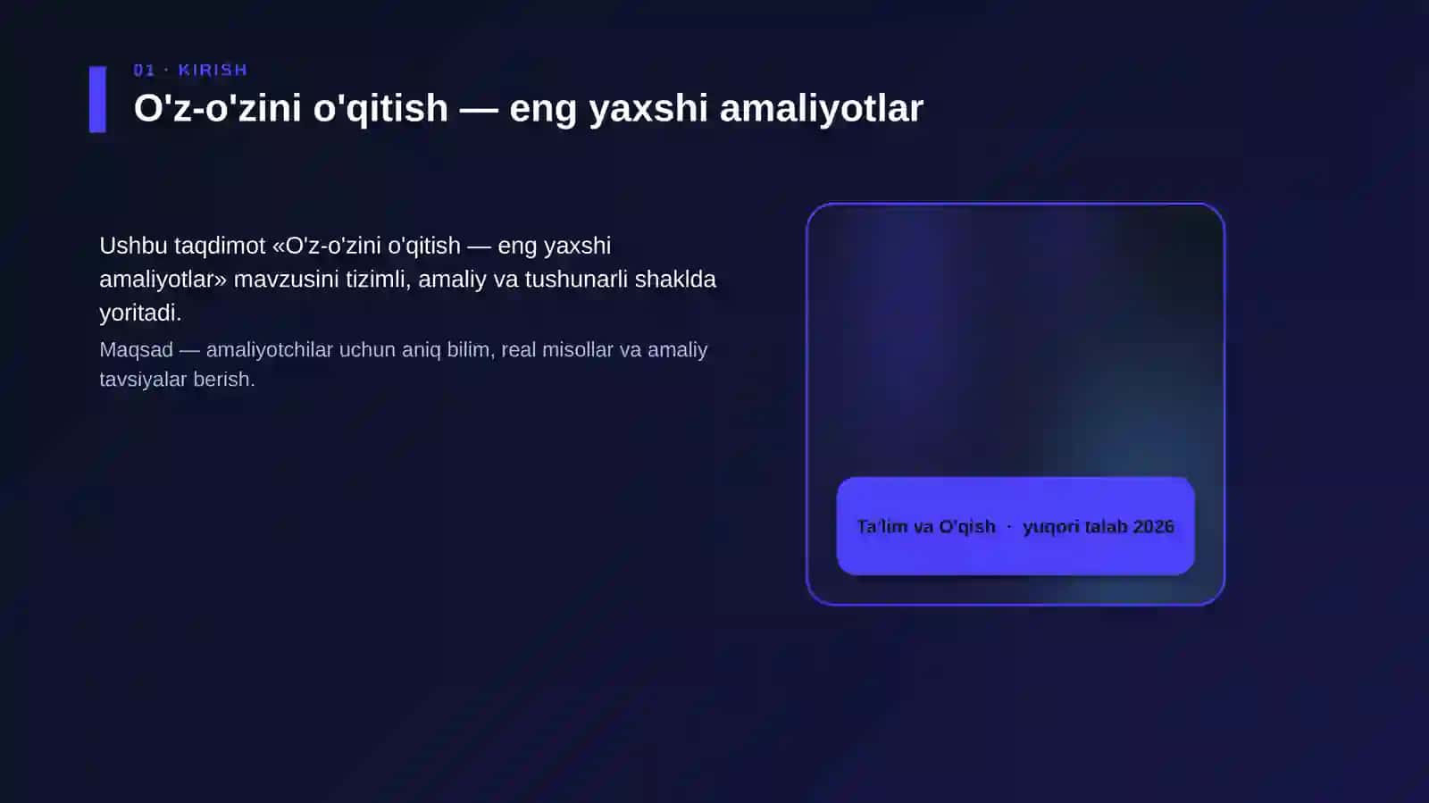 O'z-o'zini o'qitish — eng yaxshi amaliyotlar 4