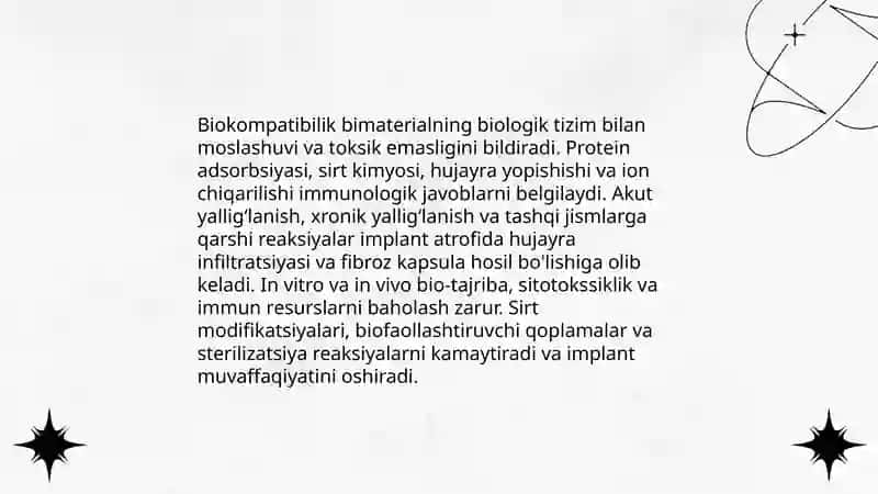 Bimateriallar turlari va tibbiyotdagi qoʻllanilishi 4