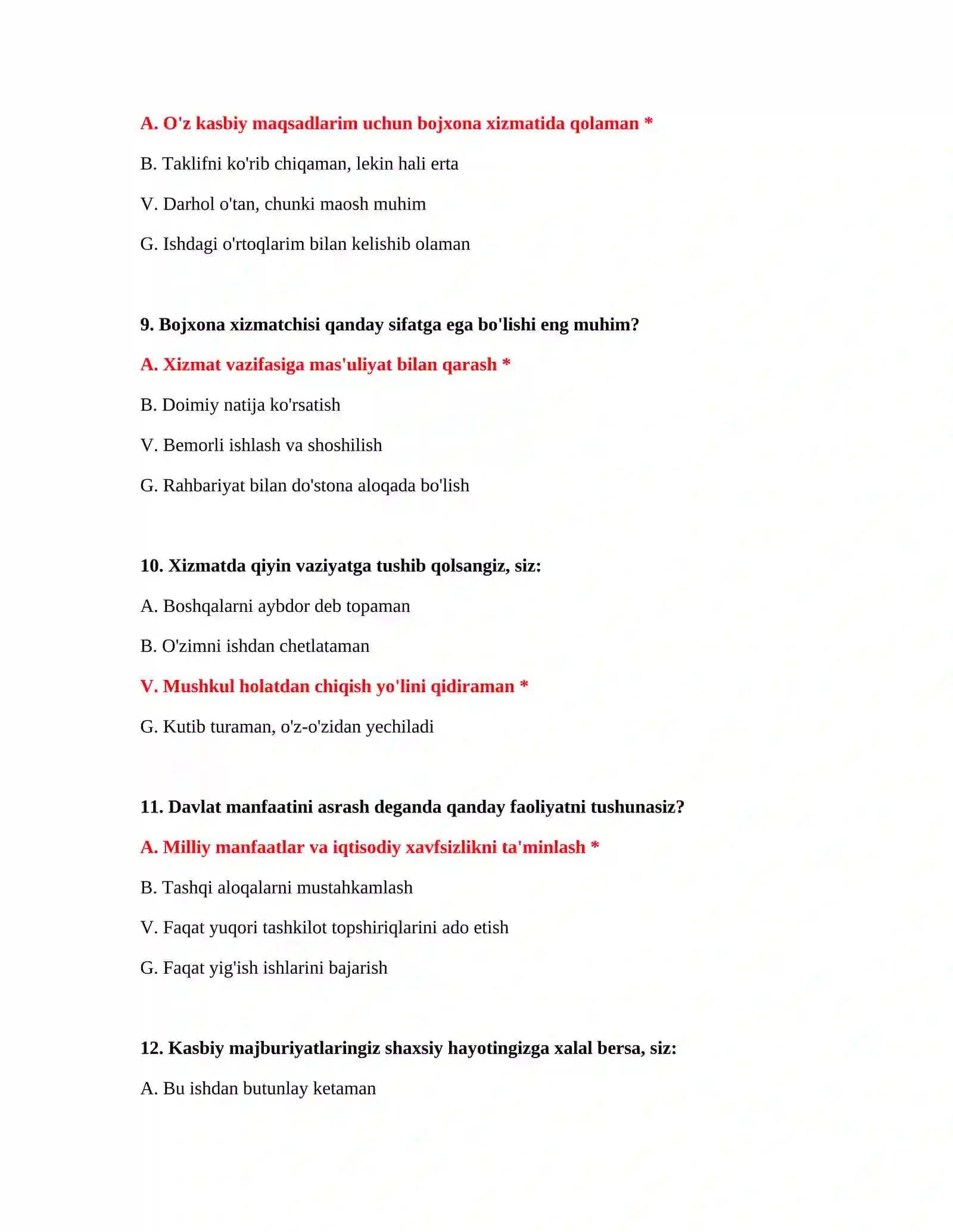 Bojxona to‘lovlari test savollari 4