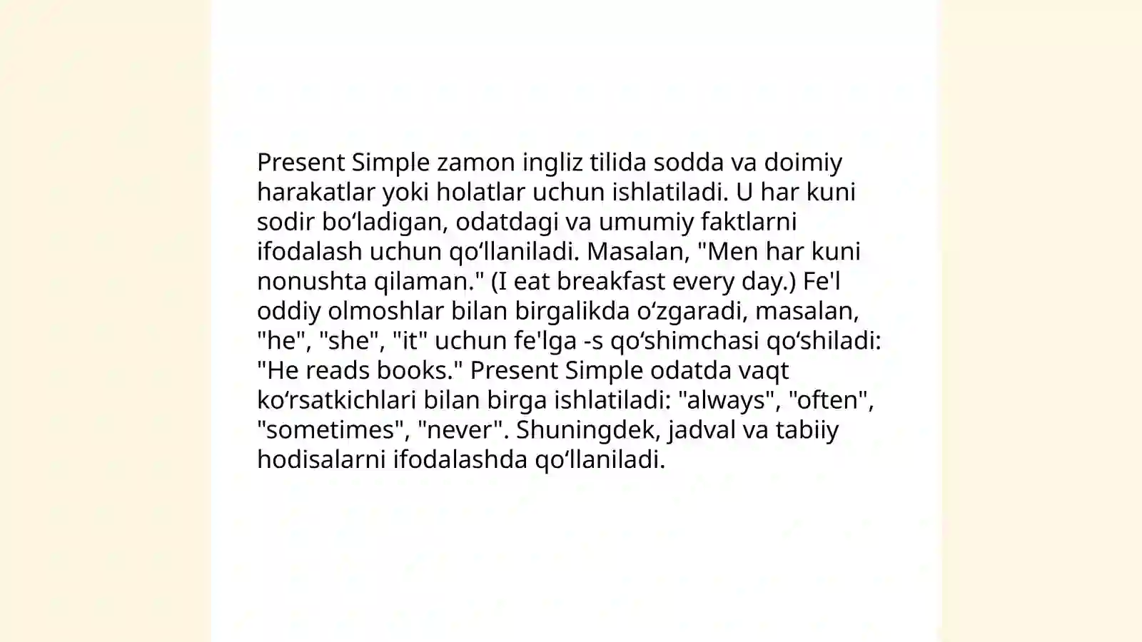 Present simple 4