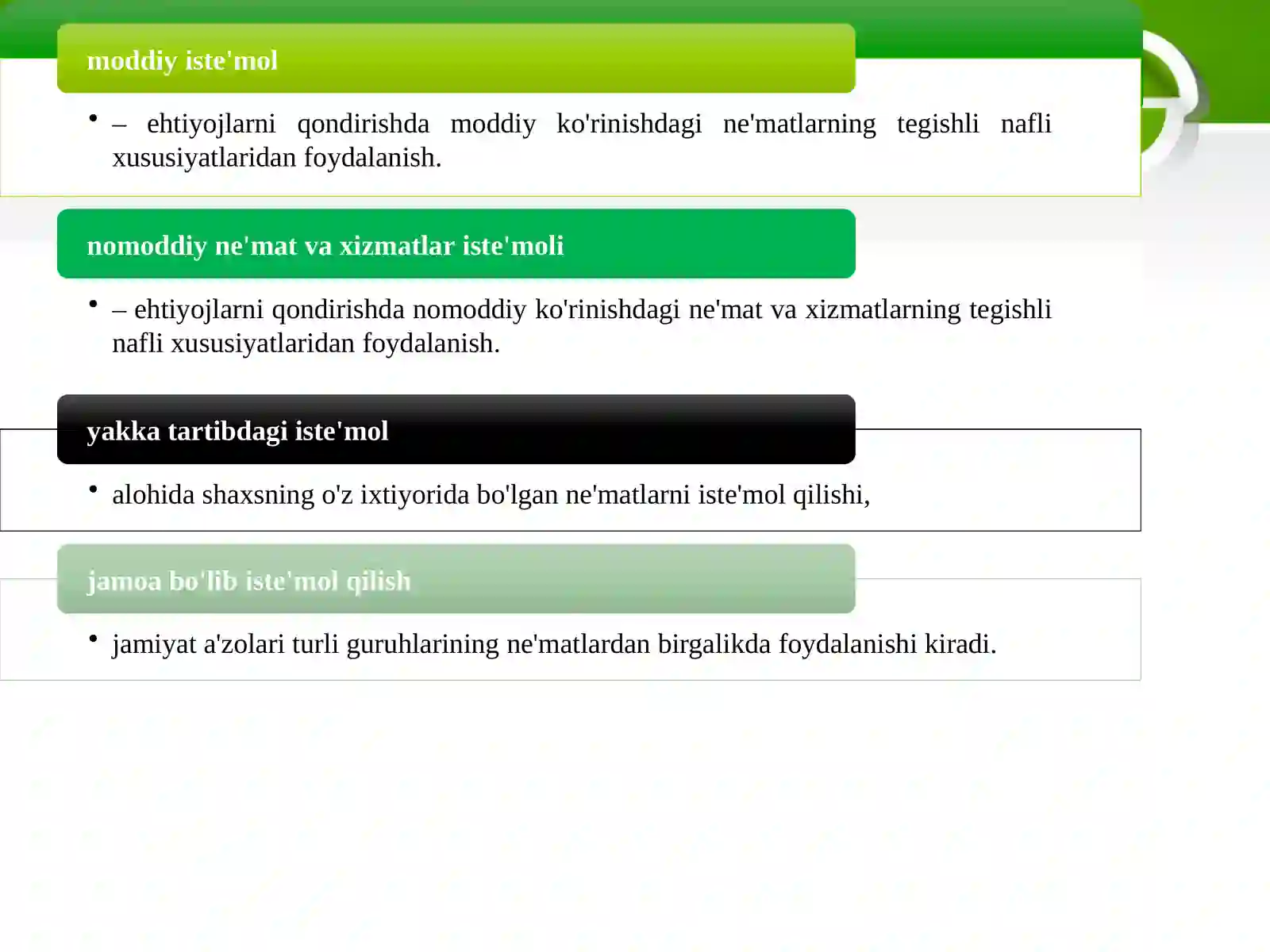 Iste’mol, jamg’arma va investitsiyalar 4