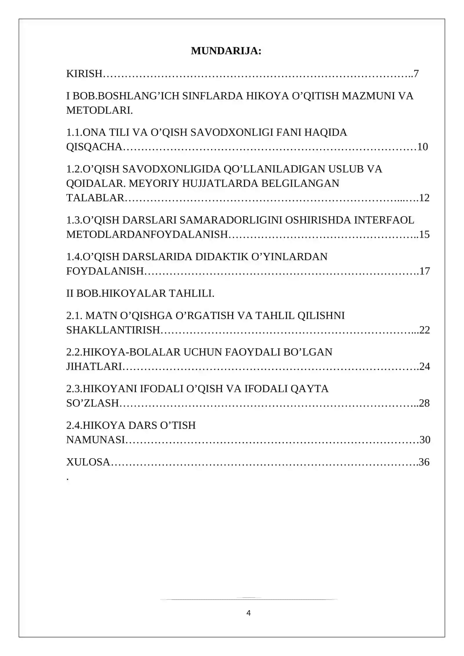 O’QISH DARSLARIDA HIKOYA O’TISH USLUBIYOTI (1-SINF) 4