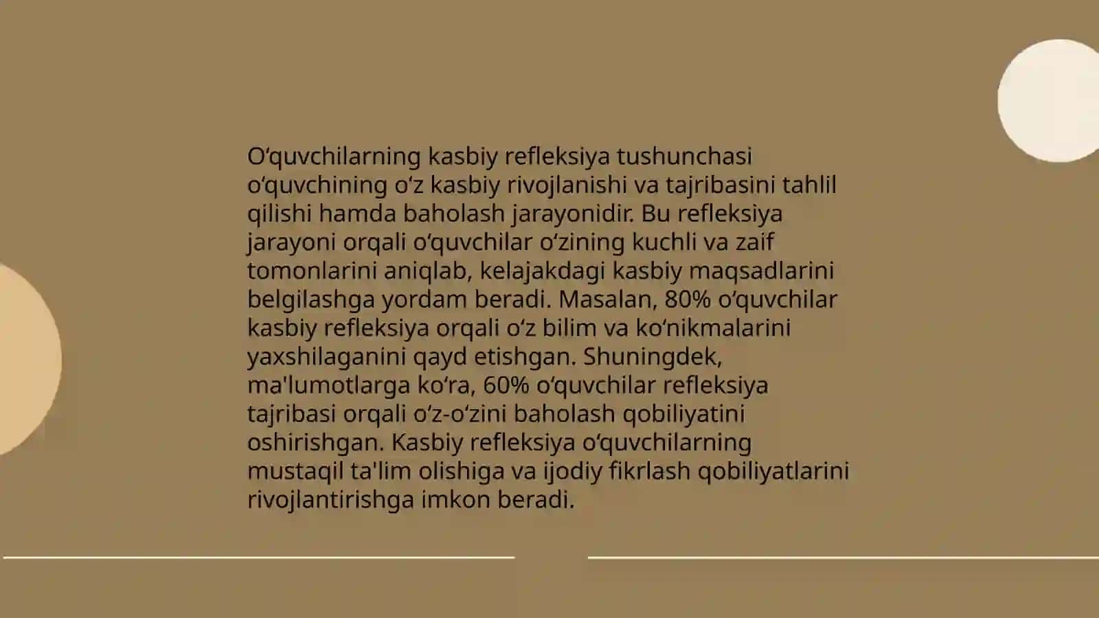 O'quvchilarning kasbiy pedagogik refleksiya asosida o'z pedagogik mahorati imkoniyatlarini takomillashtirilishi 4