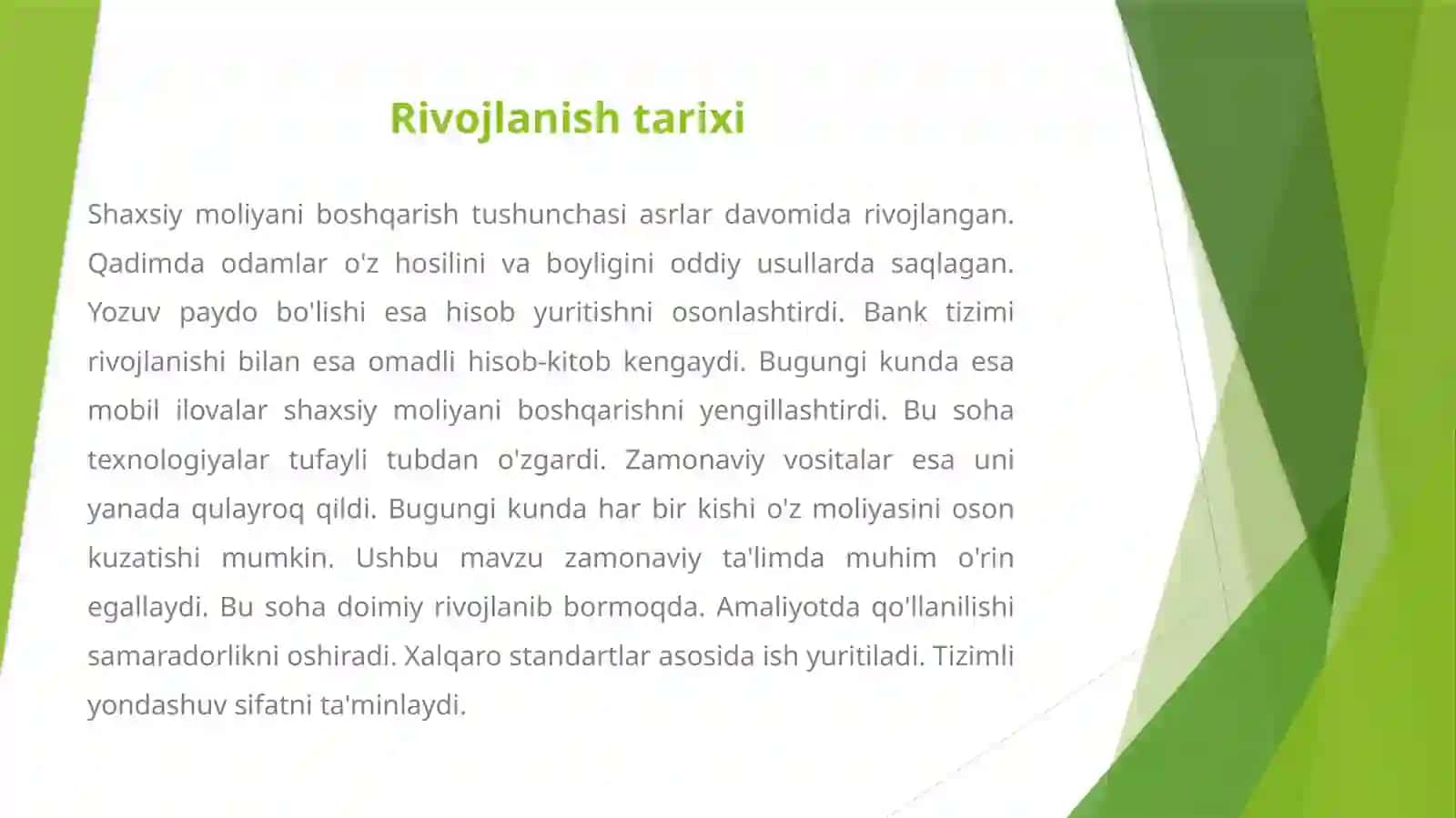 SHAXSIY MOLIYAVIY RESURSLARNI BOSHQARISH 4
