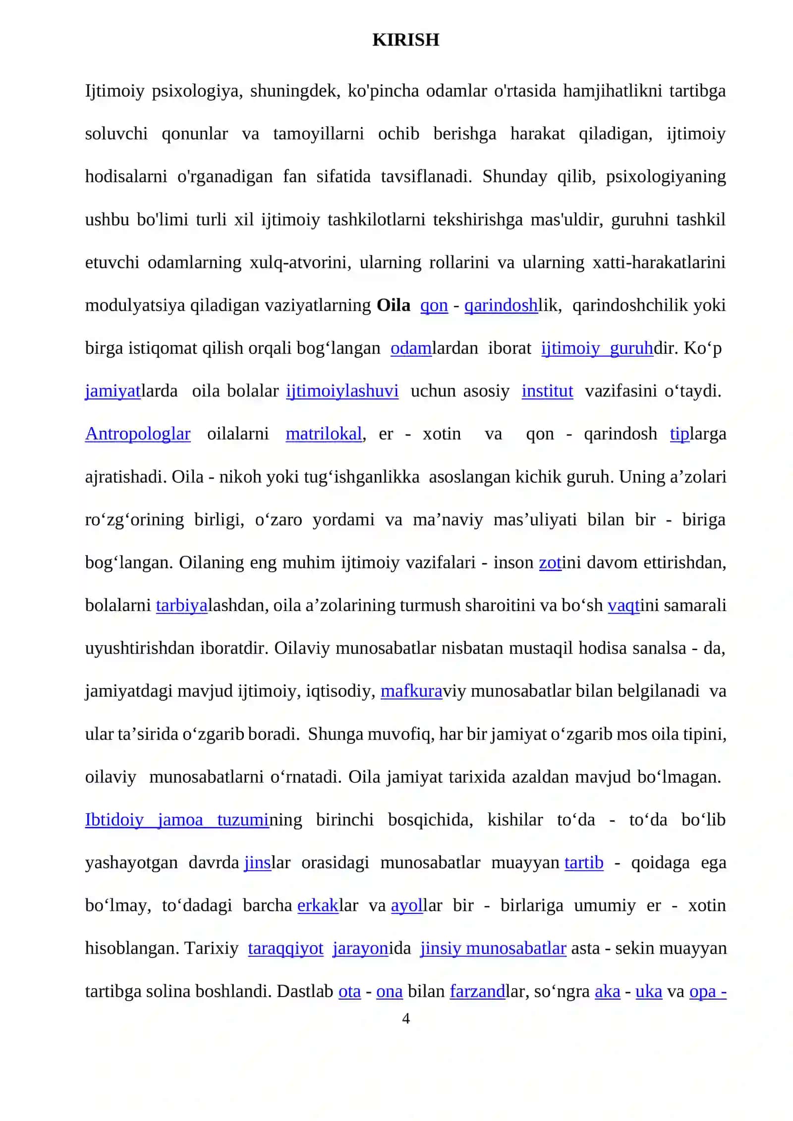 Kurs ishi Sotsiologiya fanidan 4