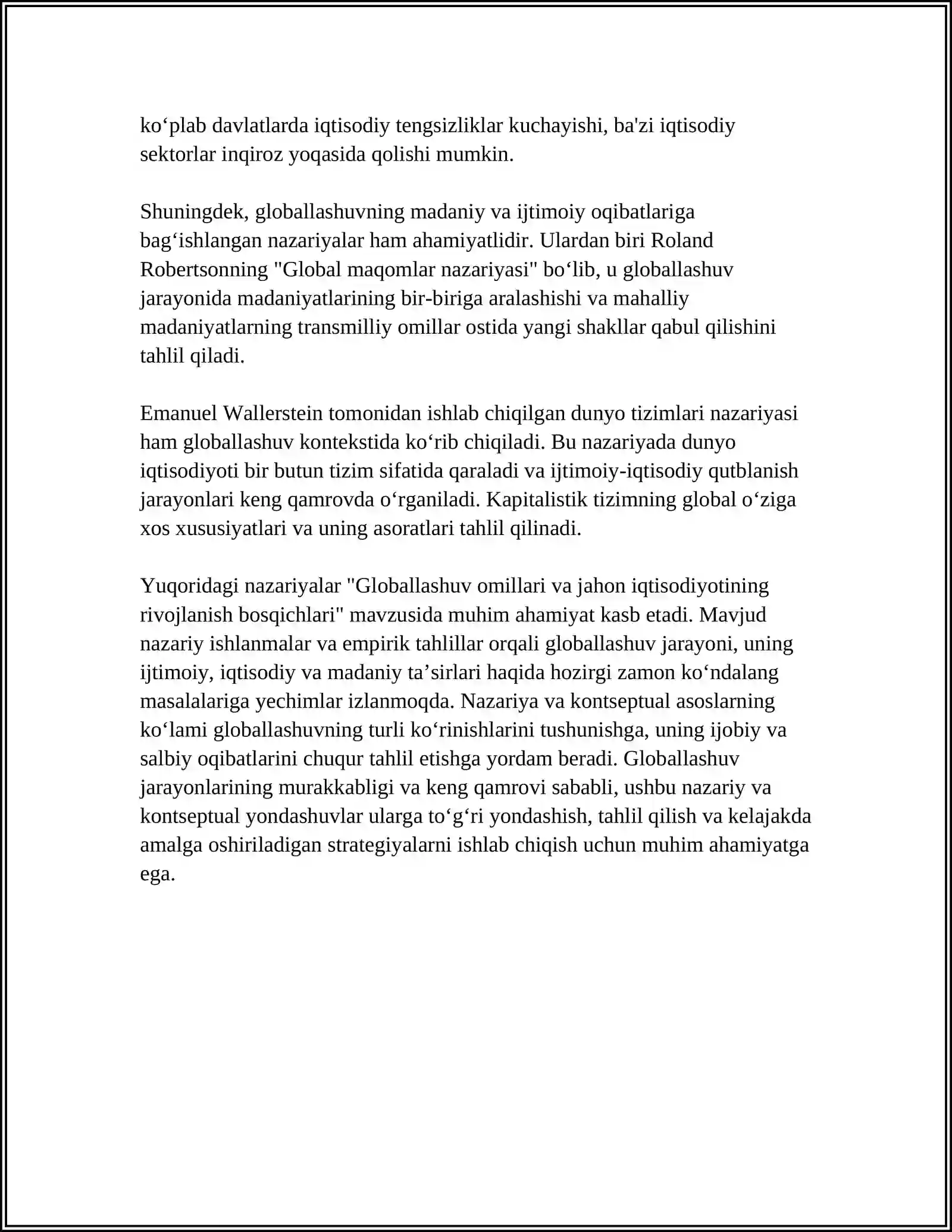 GLOBALLASHUV OMILLARI VA JAHON IQTISODIYOTINING RIVOJLANISH BOSQICHLARI 4