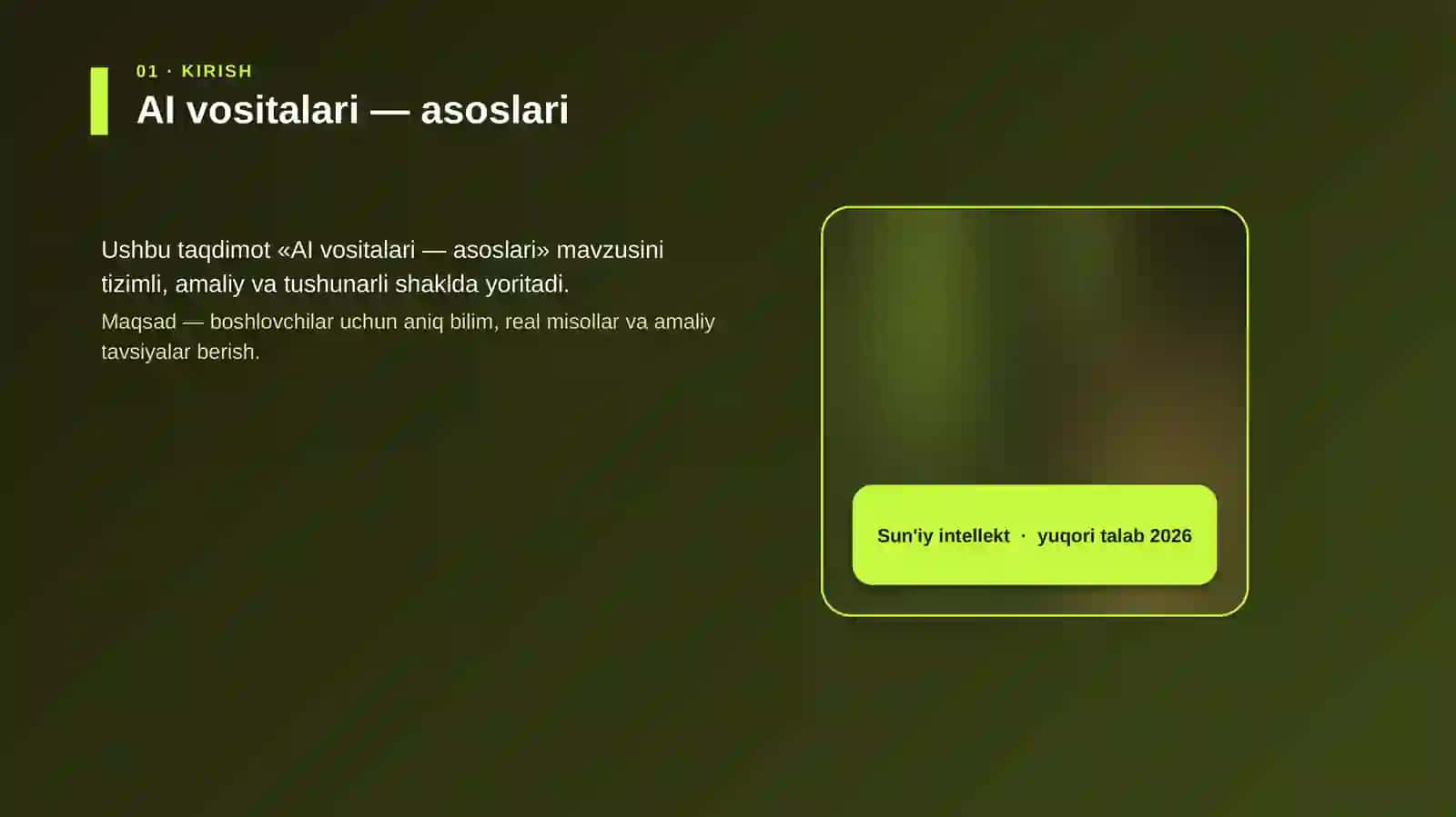 AI vositalari — asoslari 4