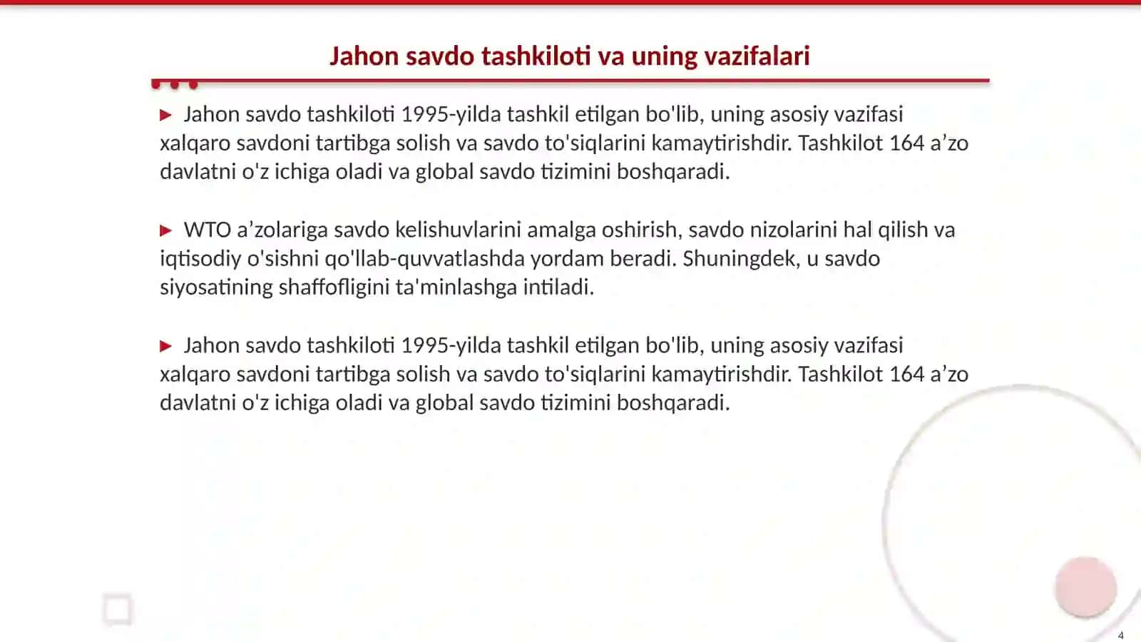 Qozogʻistonning jahon savdo tashkilotiga aʼzo boʻlishi 4