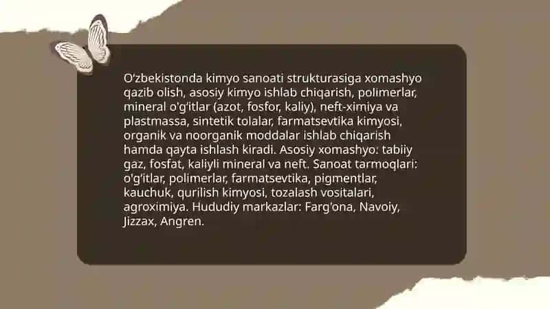 Oʼzbekistonda kimyo fani va sanoati hamda ularning rivojlanishi asoslari 4