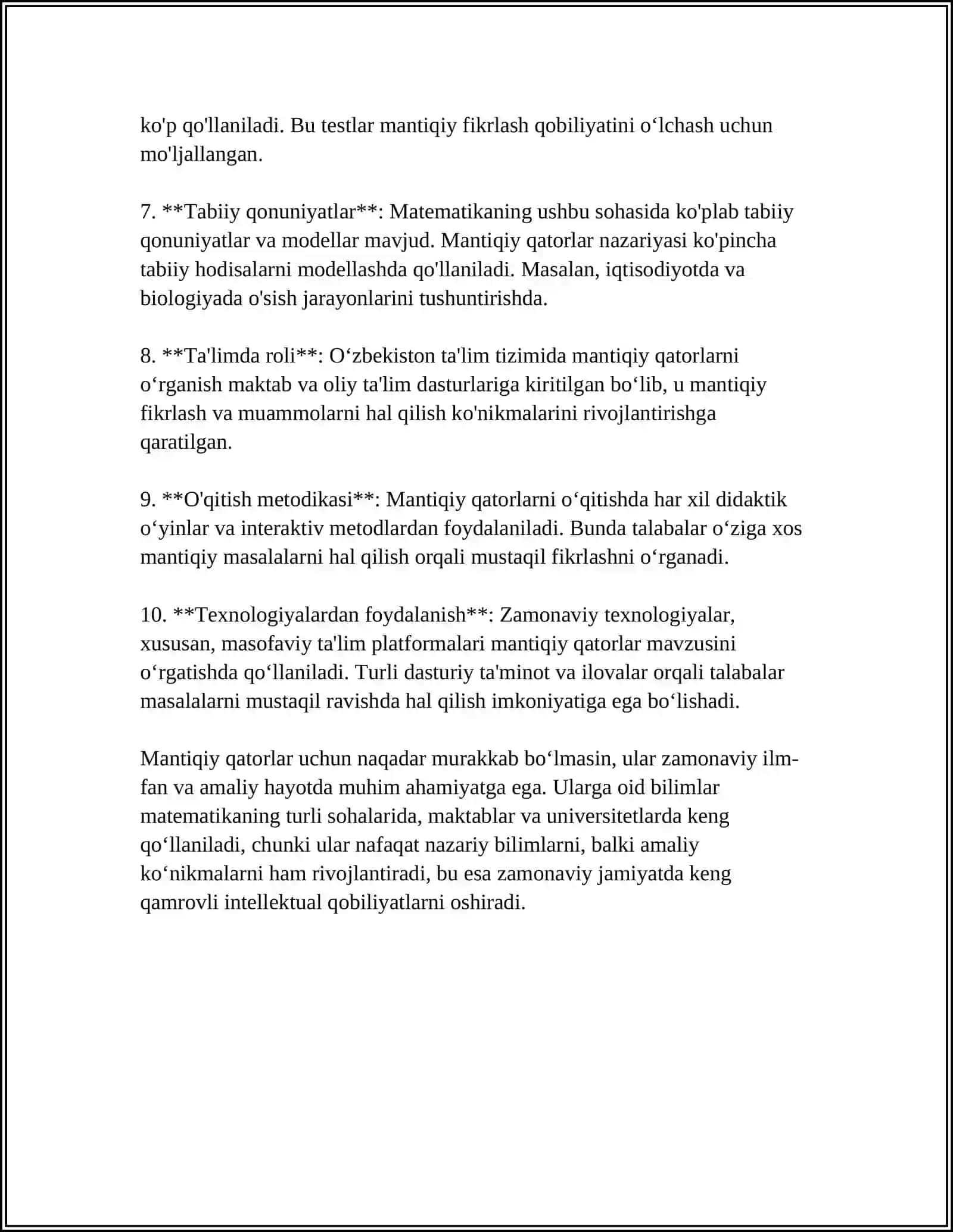 MANTIQIY FIKRLASHGA OID MASALALAR USTIDA ISHLASH (2-SINF) 4