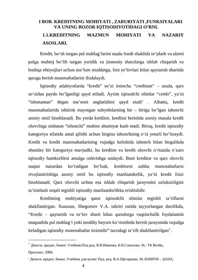 KREDITNING ZARURLIGI, FUNKSIYALARI, TURLARI VA SHAKLLARI 4