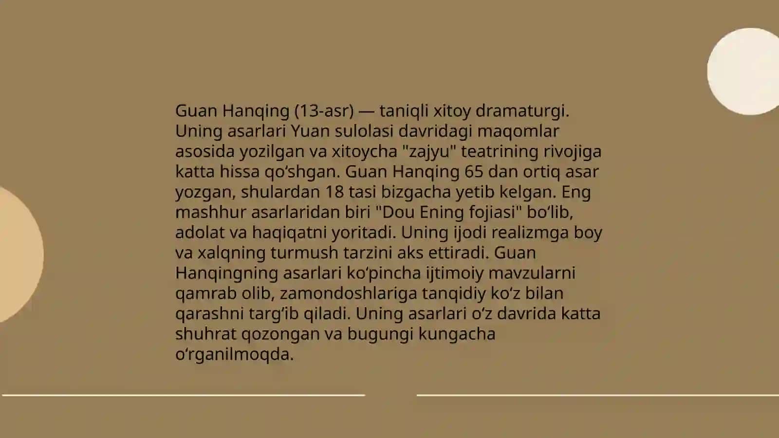 Guan Hanqing (关汉卿) Xitoy dramaturgiyasi otasi 4