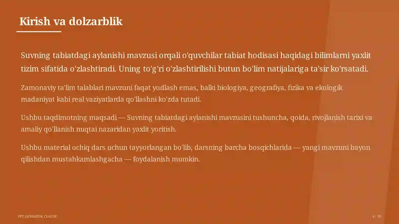 Suvning tabiatdagi aylanishi (2-sinf) 4