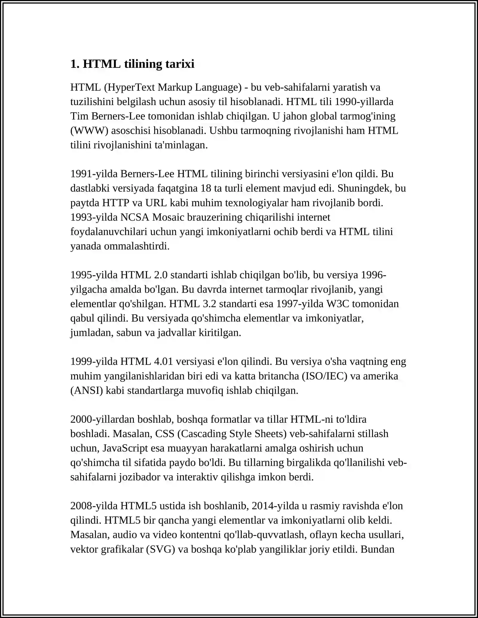HTML Tiliga Kirish 4