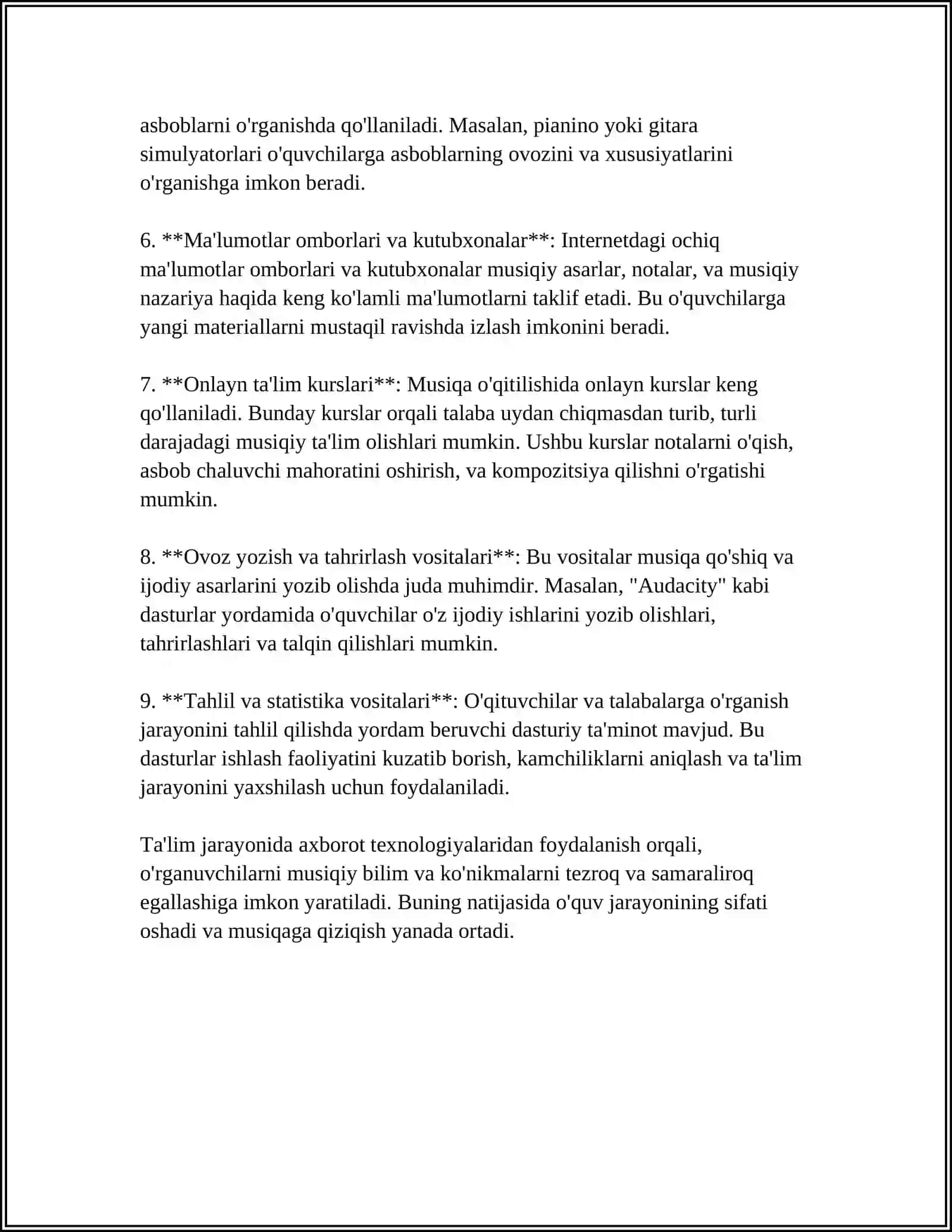 MAVZU ASOSIDA MUSIQA MASHG'ULOTLARINING METODIK TAHMINOTI, ULARDAN VA AXBOROT KOMPYUTER TEXNOLOGIYALARDAN MASHG'ULOT JARAYONIDA FOYDALANISH 4