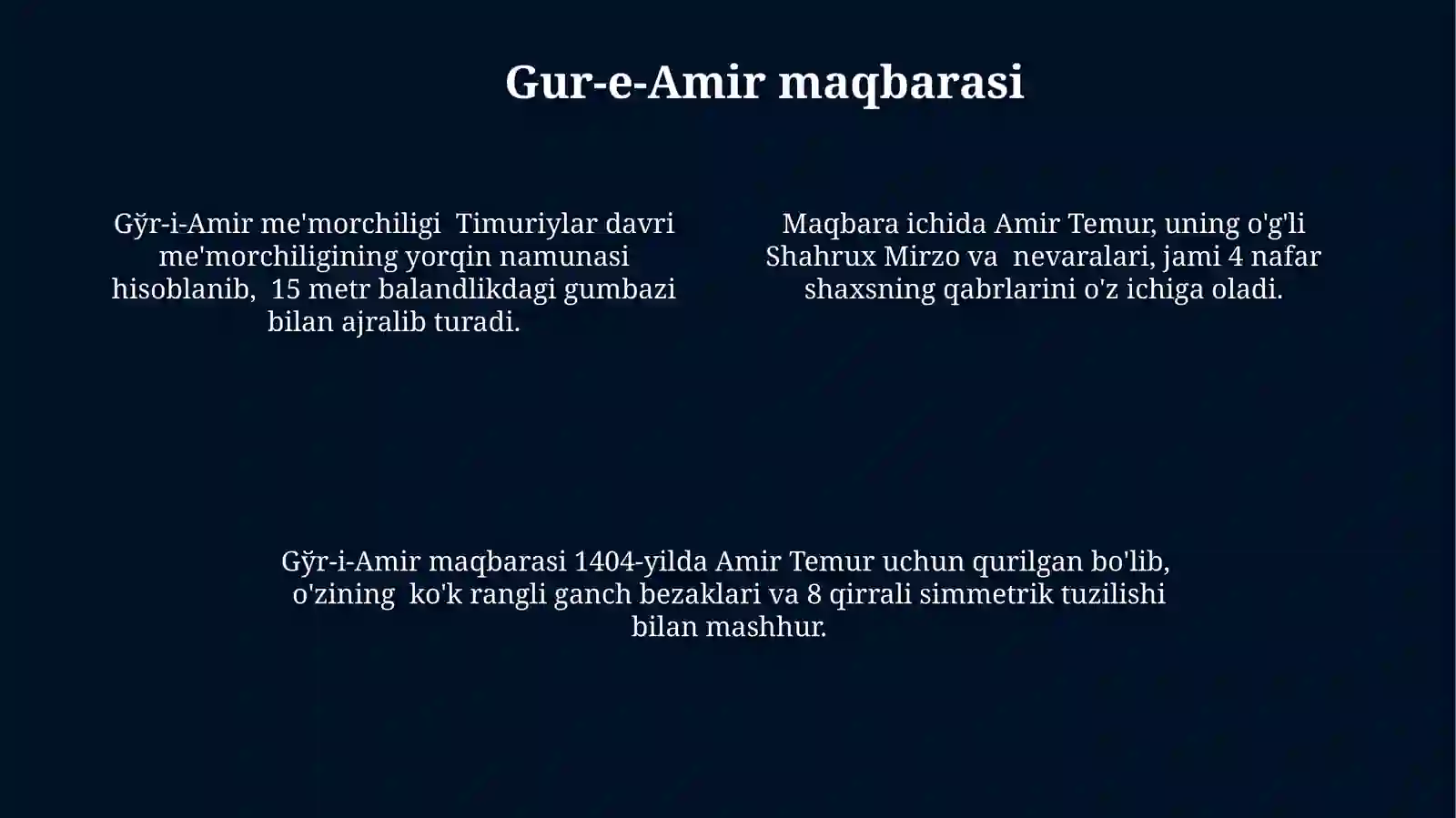 Samarqand memoriy obidalari 4